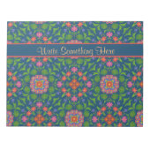 Floral Rangoli op Deep Blue Notitieblok of Jotter (Voorkant)