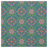 Floral Rangoli Pattern Fabric om aan te passen Stof (Swatch)