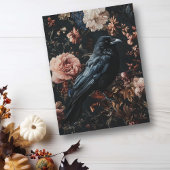 Floral Raven Crow Gothic Briefkaart