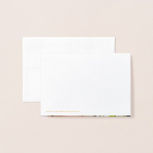 Floral Real Gold Folie Trouwfoto Dank u Folie Kaarten (Met envelop)