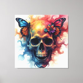 Floral Rebirth Skull Canvas Afdruk
