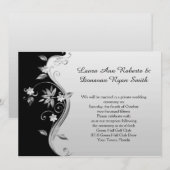 Floral Reception van Black en Silver Kaart (Voorkant / Achterkant)