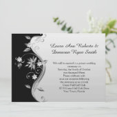 Floral Reception van Black en Silver Kaart (Staand voorkant)