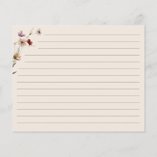 Floral Recipe Kaart (Achterkant)