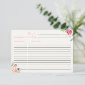 Floral Recipe Kaart en gedicht (Staand voorkant)