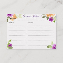 Floral Recipe Kaart voor Vrijgezellenfeest