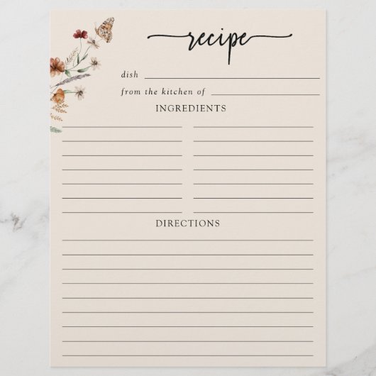 Floral Recipe Page (Voorkant)