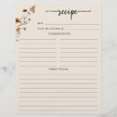 Floral Recipe Page (Achterkant)