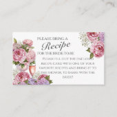 Floral Recipe Request Bridal Shower Enclosure Informatiekaartje (Voorkant)