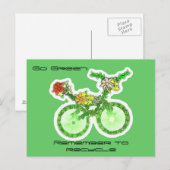 Floral Recyclen fiets Briefkaart (Voorkant / Achterkant)