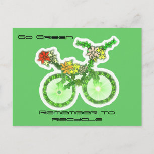 Floral Recyclen fiets Briefkaart