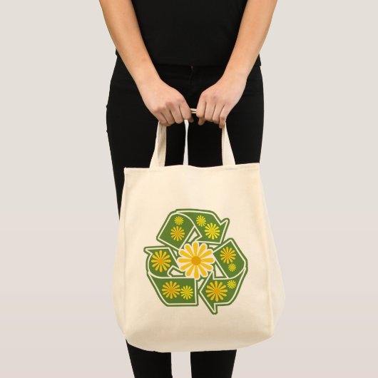 Floral Recyclen Organic Grocery Canvas tas (Voorkant (product))