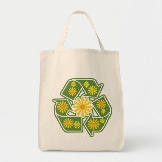 Floral Recyclen Organic Grocery Canvas tas (Voorkant)