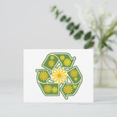Floral Recyclen Sign Briefkaart (Staand voorkant)