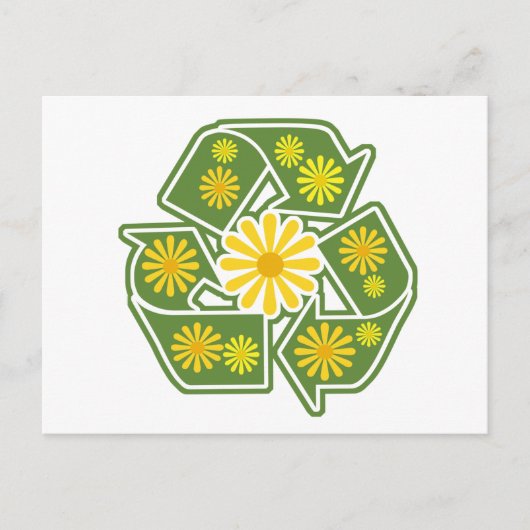 Floral Recyclen Sign Briefkaart (Voorkant)