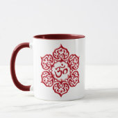 Floral Red Aum Design Mok (Links)
