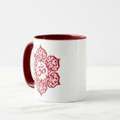 Floral Red Aum Design Mok (Voorkant links)