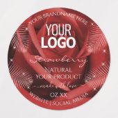 Floral Red Burgundy Product Packaging Labels Logo (Design 2)