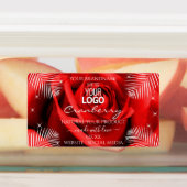 Floral Red Burgundy Product Packaging Labels Logo (Aangebracht)