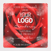 Floral Red Burgundy Product Packaging Labels Logo (Design 1)