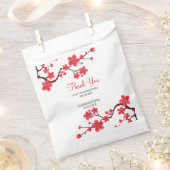 Floral Red Cherry Blossom Sakura Dank u Bedankzakje (Geknipt)