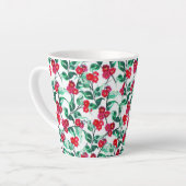 Floral Red Color Flowers Pattern-56698 Latte Mok (Linkerhoek)