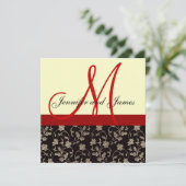 Floral Red Cream Black Kaart (Staand voorkant)