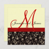 Floral Red Cream Black Kaart (Voorkant / Achterkant)