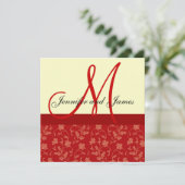 Floral Red Cream Kaart (Staand voorkant)