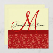 Floral Red Cream Kaart (Voorkant / Achterkant)