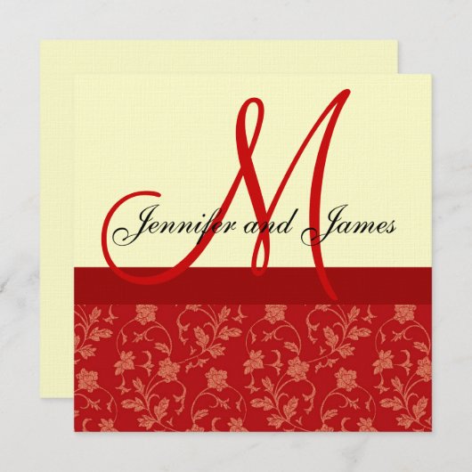 Floral Red Cream Kaart (Voorkant / Achterkant)