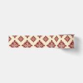 Floral Red Damask Patroon Grosgrain Lint (Voorkant)