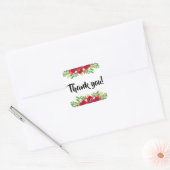 Floral Red Dank u Burgundy Flowers Black Vierkante Sticker (Envelop)