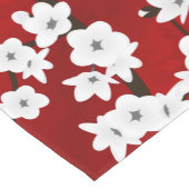 Floral Red en White Cherry Blossom Korte Tafelloper (Hoek)