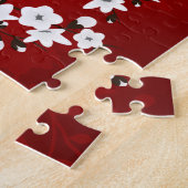 Floral Red en White Cherry Blossom Legpuzzel (Zijkant)