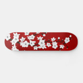 Floral Red en White Cherry Blossom Persoonlijk Skateboard (Horizontaal)