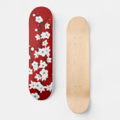 Floral Red en White Cherry Blossom Persoonlijk Skateboard (Voorkant)
