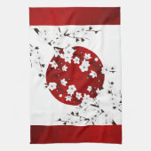 Floral Red en White Cherry Blossom Sun Theedoek (Verticaal)