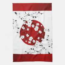 Floral Red en White Cherry Blossom Sun
