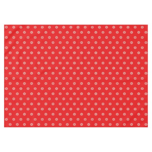 Floral Red en White Tablecloth Tafelkleed (Voorkant (Horizontaal))