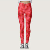 Floral Red Garden Lilies Foto Leggings (Voorkant)
