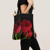 Floral Red Garden Tulip Flowers Canvas tas (Dichtbij)