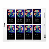 FLORAL Red Green Blue Etiket (Full Sheet)