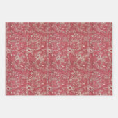 Floral Red Green Blue Morris Pattern Lea Inpakpapier Vel (Voorkant)