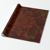 Floral Red Green Modern Elegant Kerstmis Cadeaupapier (Uitgerold)