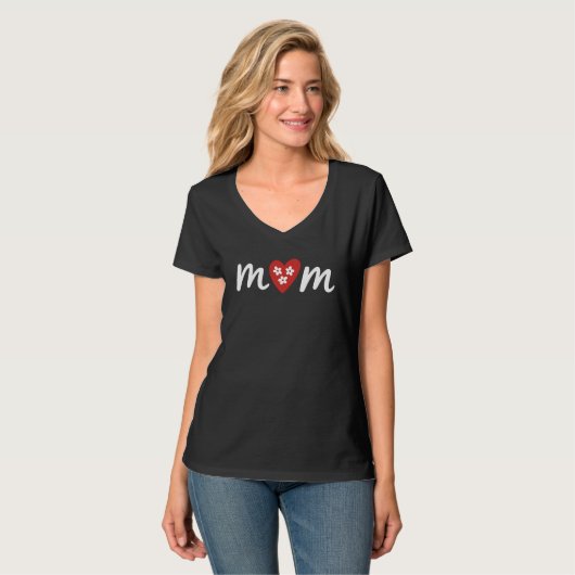 Floral Red Heart Minimalist Love T-shirt (Voorkant volledig)