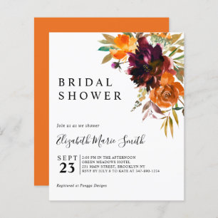 Floral Red Herfst Budget Bridal Shower