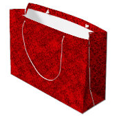 Floral Red Inprint Groot Cadeauzakje (Achterkant Gekanteld)