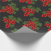Floral Red kerstbessen Cadeaupapier (Hoek)