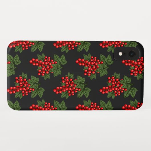 Floral Red kerstbessen Case-Mate iPhone Case (Achterkant (horizontaal))